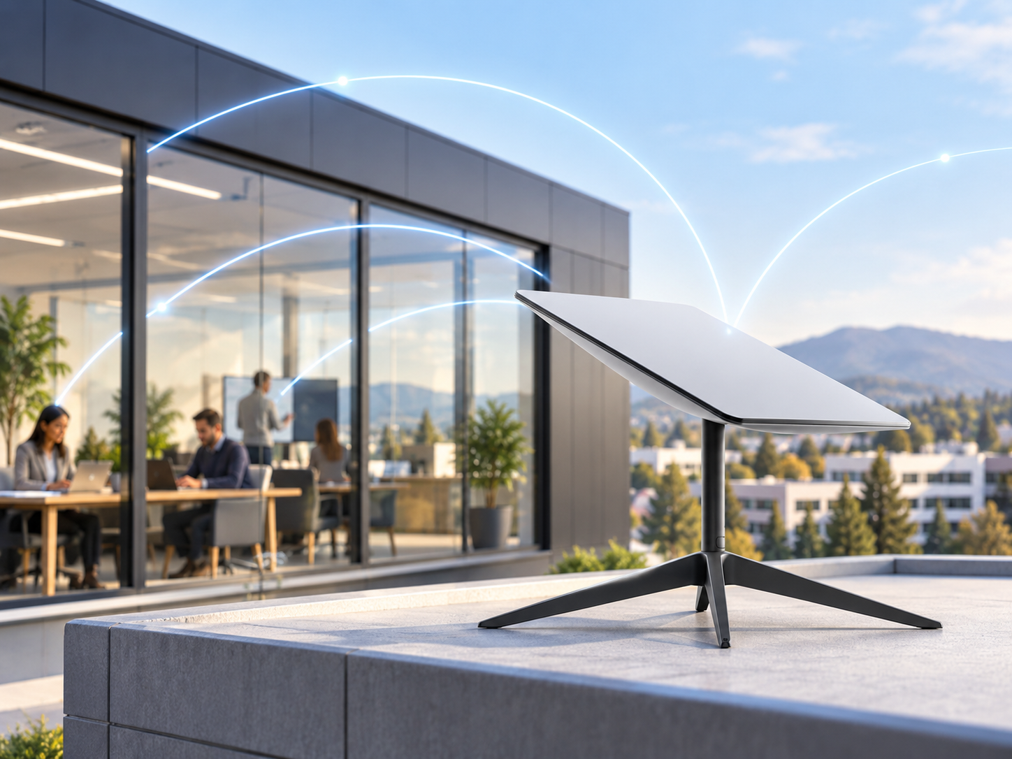 Starlink business connectivity at a modern office site