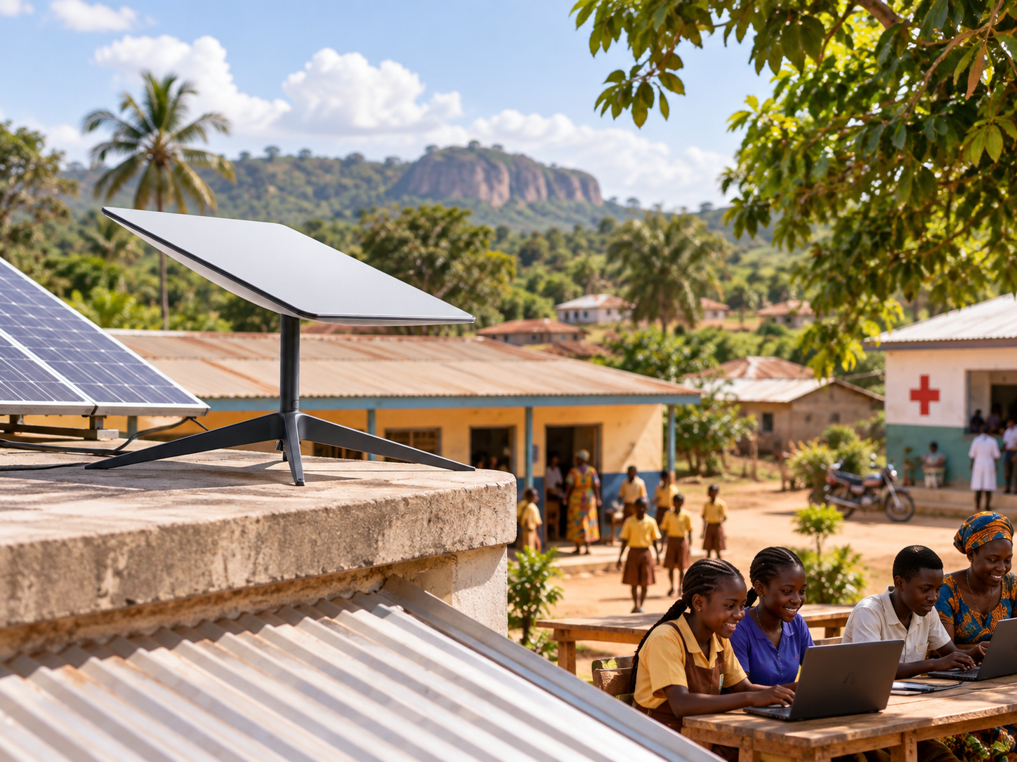 Starlink and solar-powered community connectivity in a rural setting